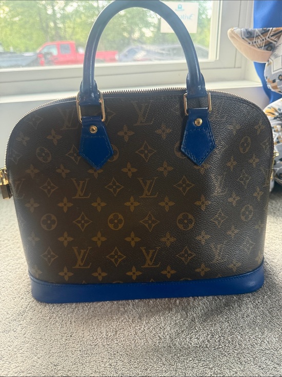 Louis Vuitton Handbags - Louis Vuitton ALMA custom Monogram Satchel with Blue Trim